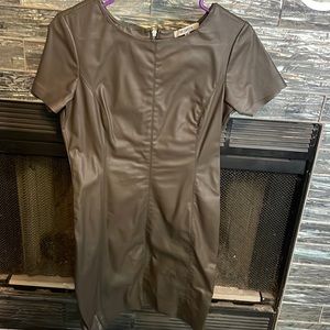 Brown Leather Dress